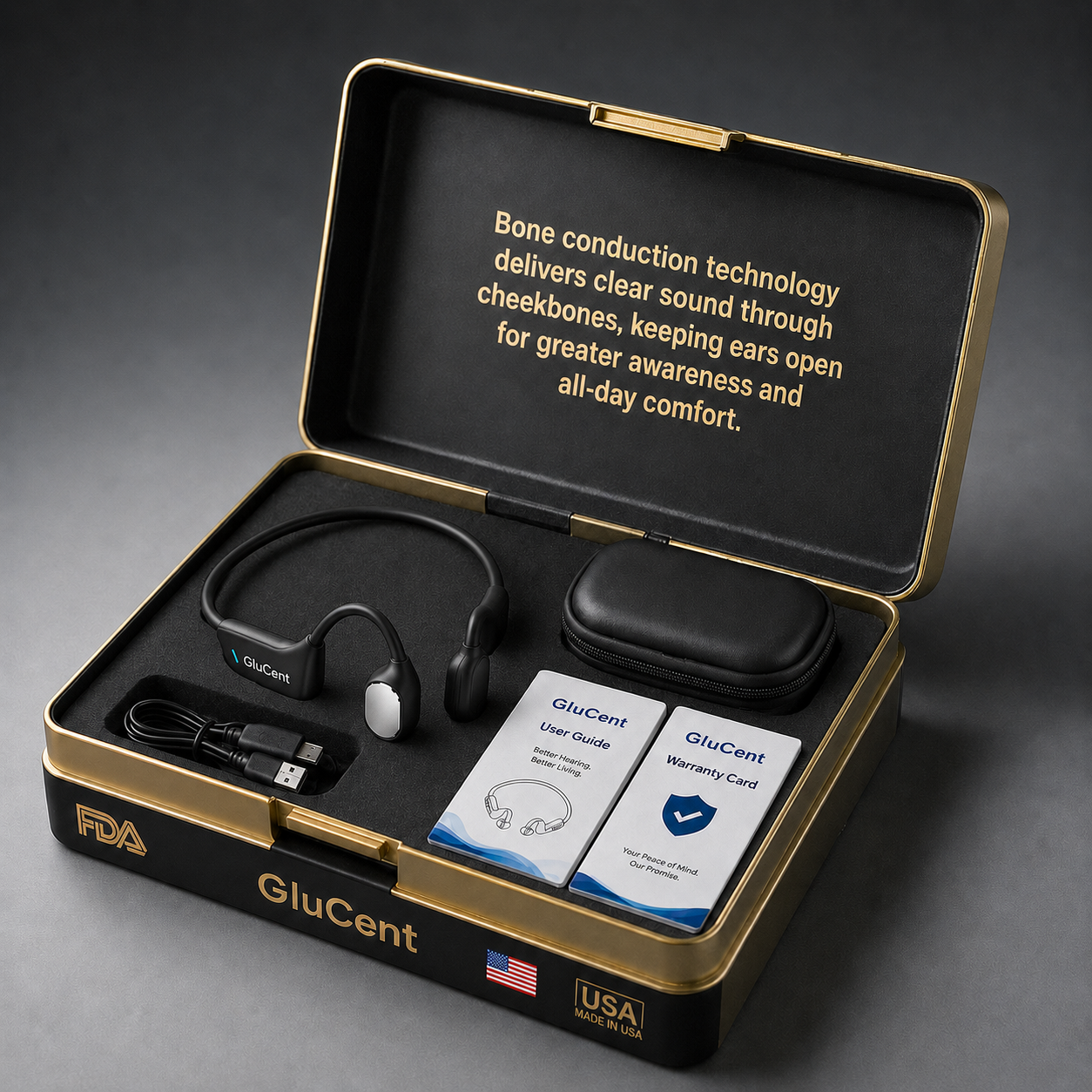 🌎Ends Today: 83% OFF!⏰🏆GluCent®  Bone Conduction Smart Hearing Headphones （Mayo Clinic Recommended）
